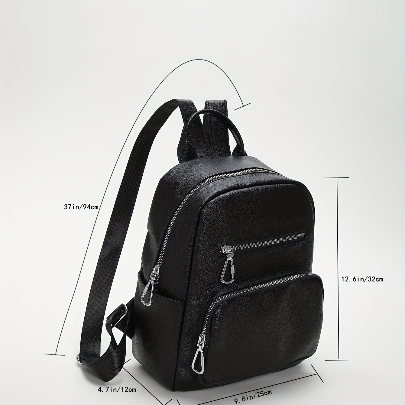 Solid Backpack Soft PU Leather Daypack Women's Travel School Bag