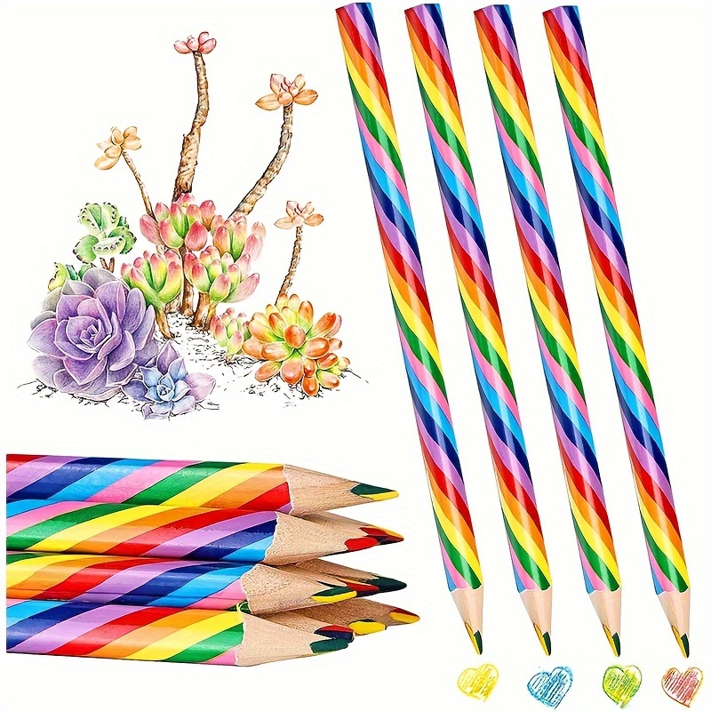 Rainbow Colored Pencil Drawing Painting Pencils Student Kids