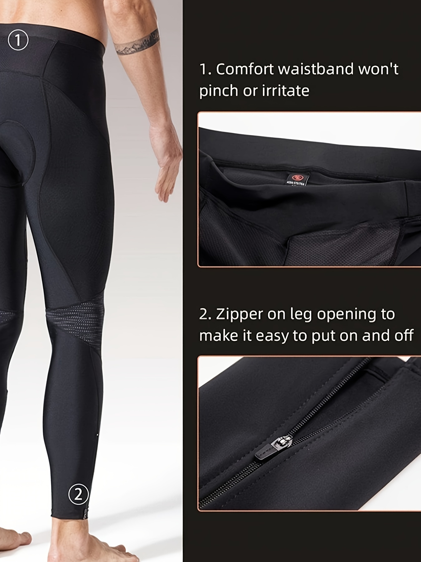 Winter Thermal Cycling Bib Tights With 3d Padding For Men - Temu
