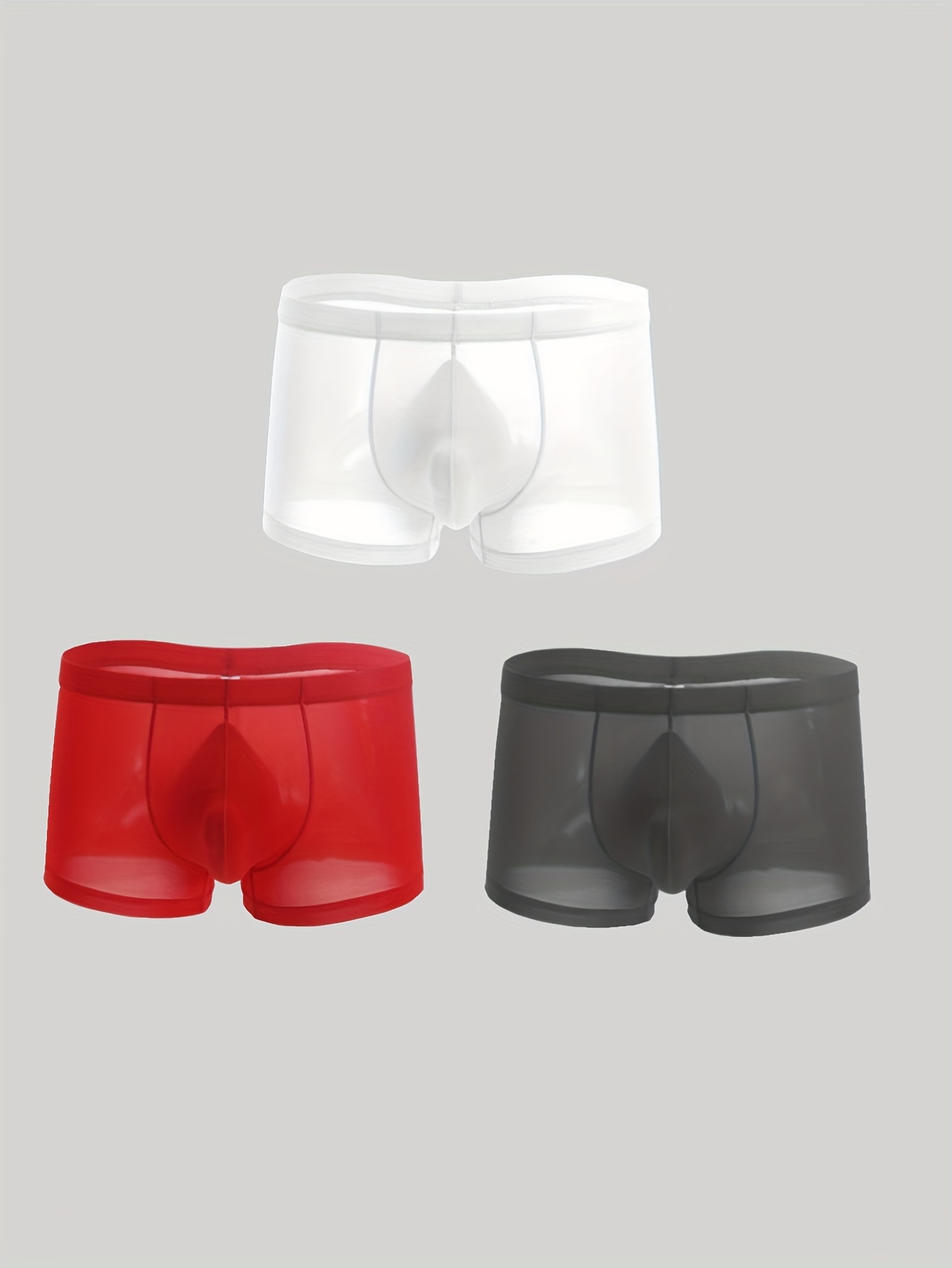 Mens Underwear Briefs Men'S Summer Thin Transparent Ice Silk Boxers  Breathable Men Waist Non-Trace Pants Underwear 