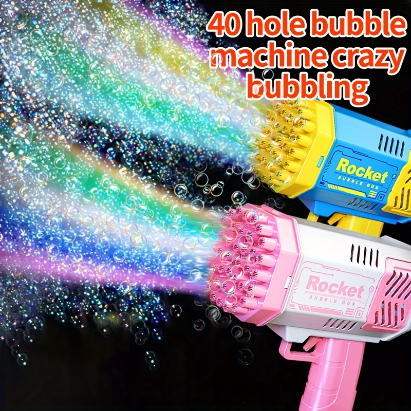 Bubble Machine Bubble Gun 69 Holes with Colorful Lights and Bubble  Solution, Bubble Blower Bubble Maker for Kids Toddlers Adults, Birthday  Christmas