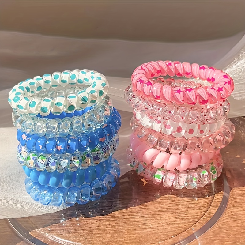 Telephone Wire Line Hair Tie Ponytail Holder Scrunchies Solid Color Hair  Rope