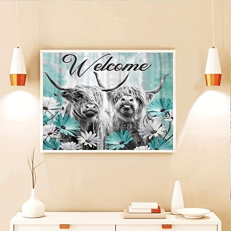 Frameless Diy 5d Diamond Painting Set Flower Cow Diamond Painting Full  Diamond Art Embroidery Cross Stitch Picture Diamond Painting Art Craft For  Wall Decoration - Temu