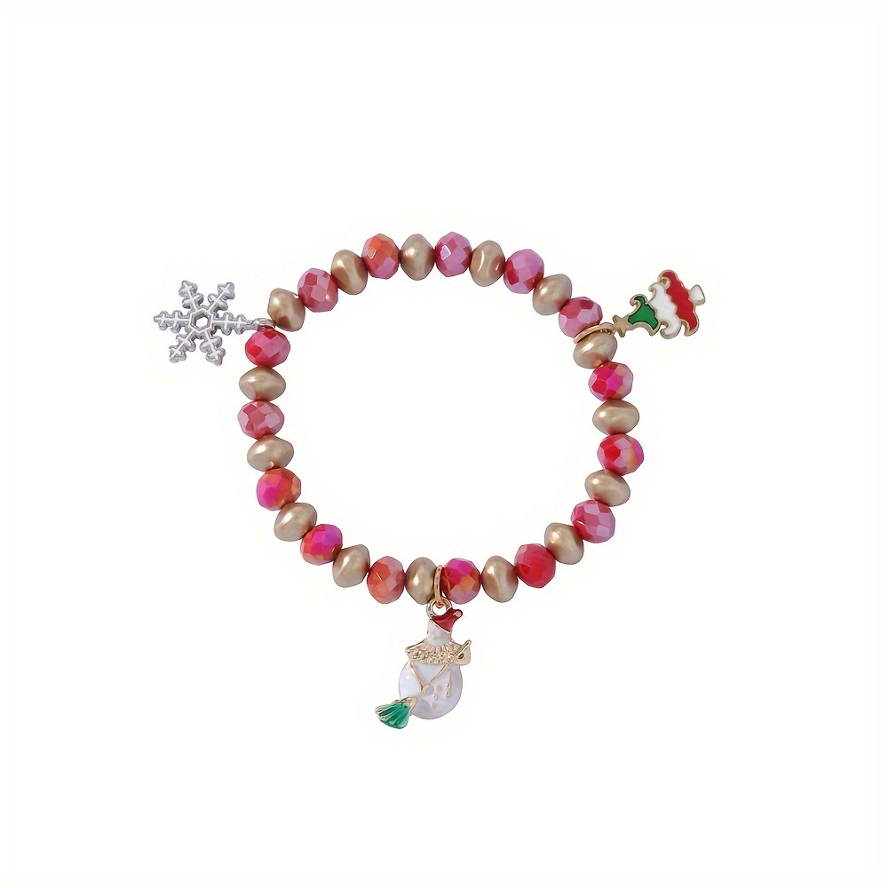 Geometric Santa Claus Snowman Candy Elk Bracelet Christmas - Temu Oman