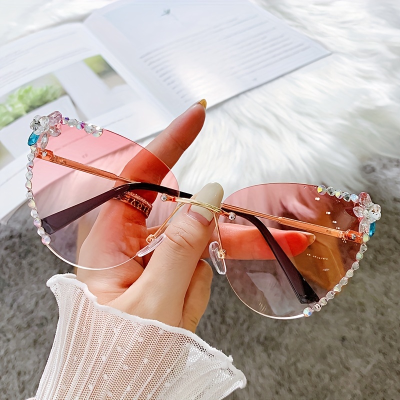 NEW Luxury Rhinestone Oversized Sunglasses Womens Fashion Designer Shades  UV400