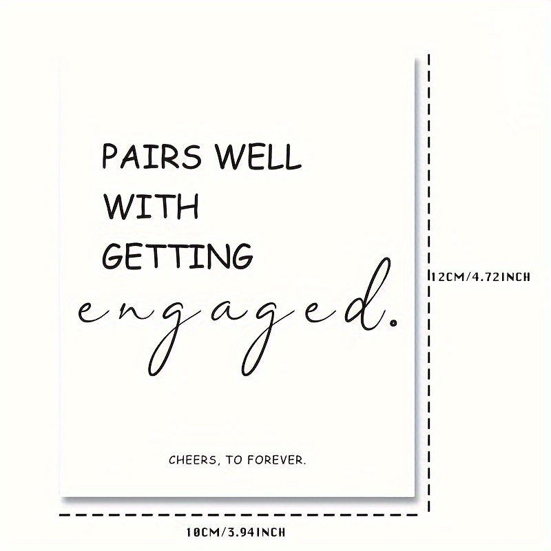 6pcs Engagement Wine Labels Perfect Match With Engagement Wedding Couple