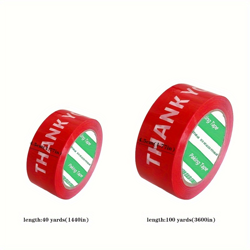 Image of 1 Roll "thank You" Printed Packing Tape - 1.77" X 40/ Yards, 2 Mil Thick, Odorless, Clear Polypropylene Shipping & Moving Tape For Boxes And Packaging, Packing Tape For Shipping