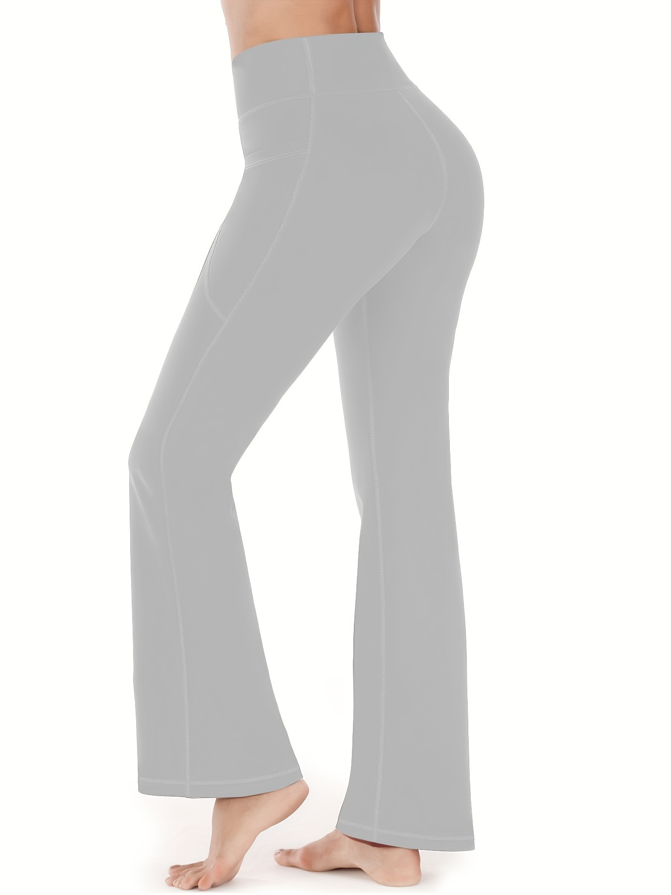 TOWED22 Women's Bootcut Yoga Pants Leggings High Waisted Tummy Control Yoga  Flare Pants(Grey,XL)