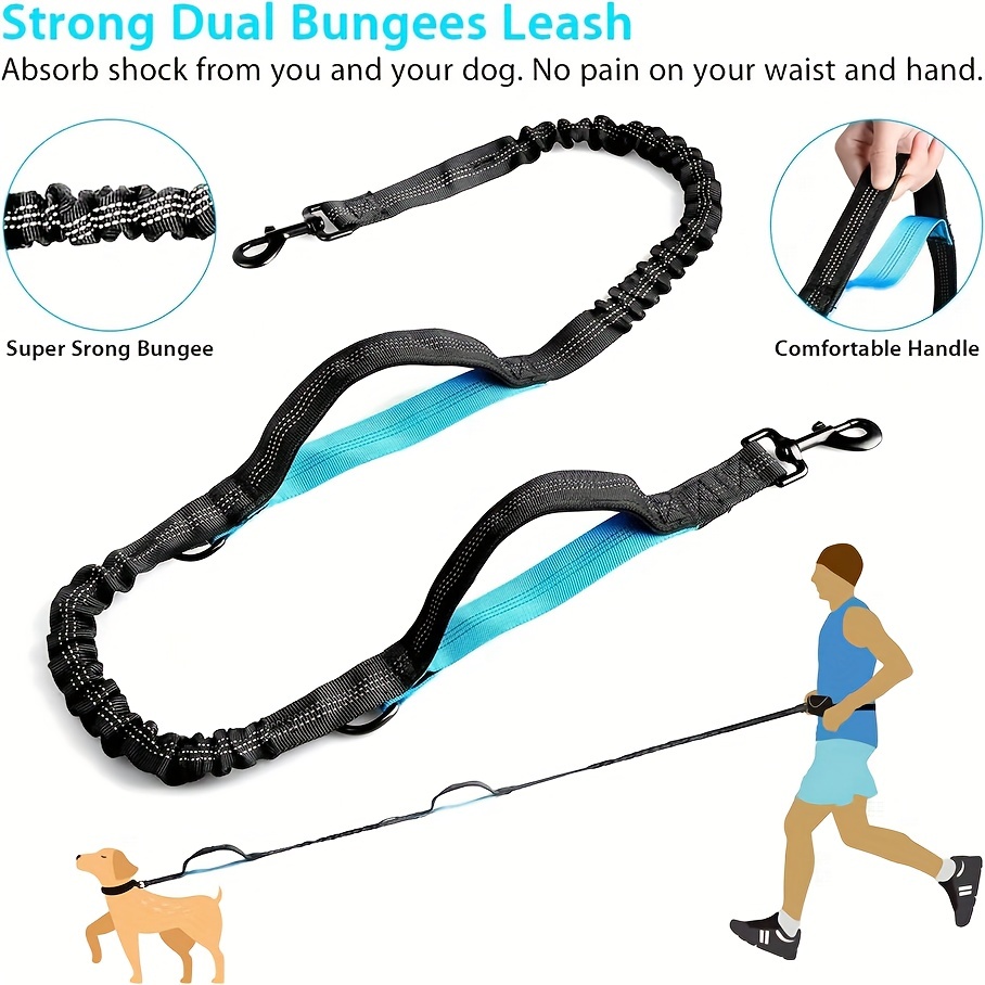 Adjustable Dog Running Leash for Medium & Large Dogs, Hands-Free