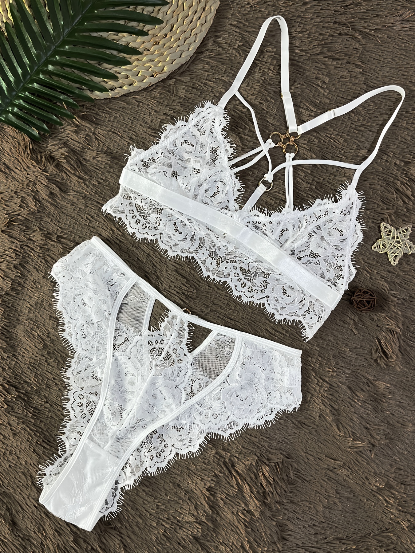 Eyelash Lace Bra White