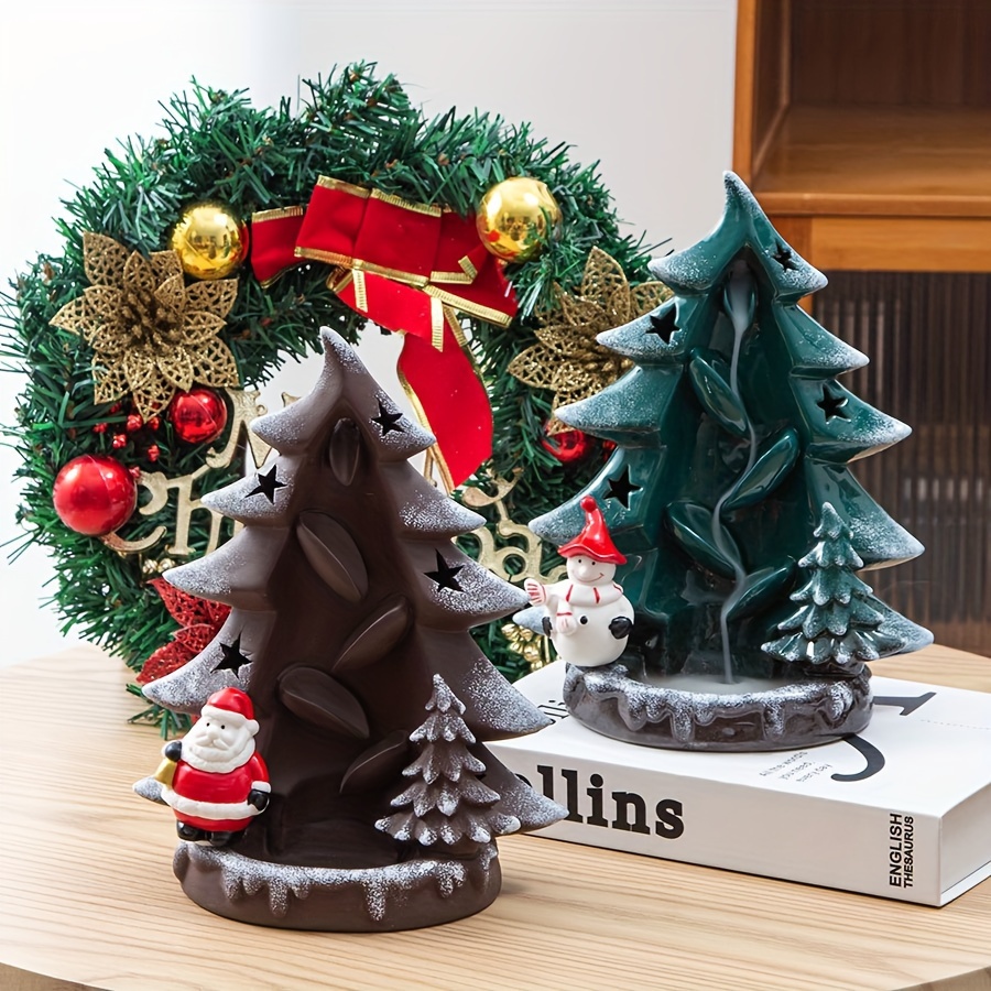 1pc Christmas Tree Ceramic Incense 9 2in Holder Cone Burner ...