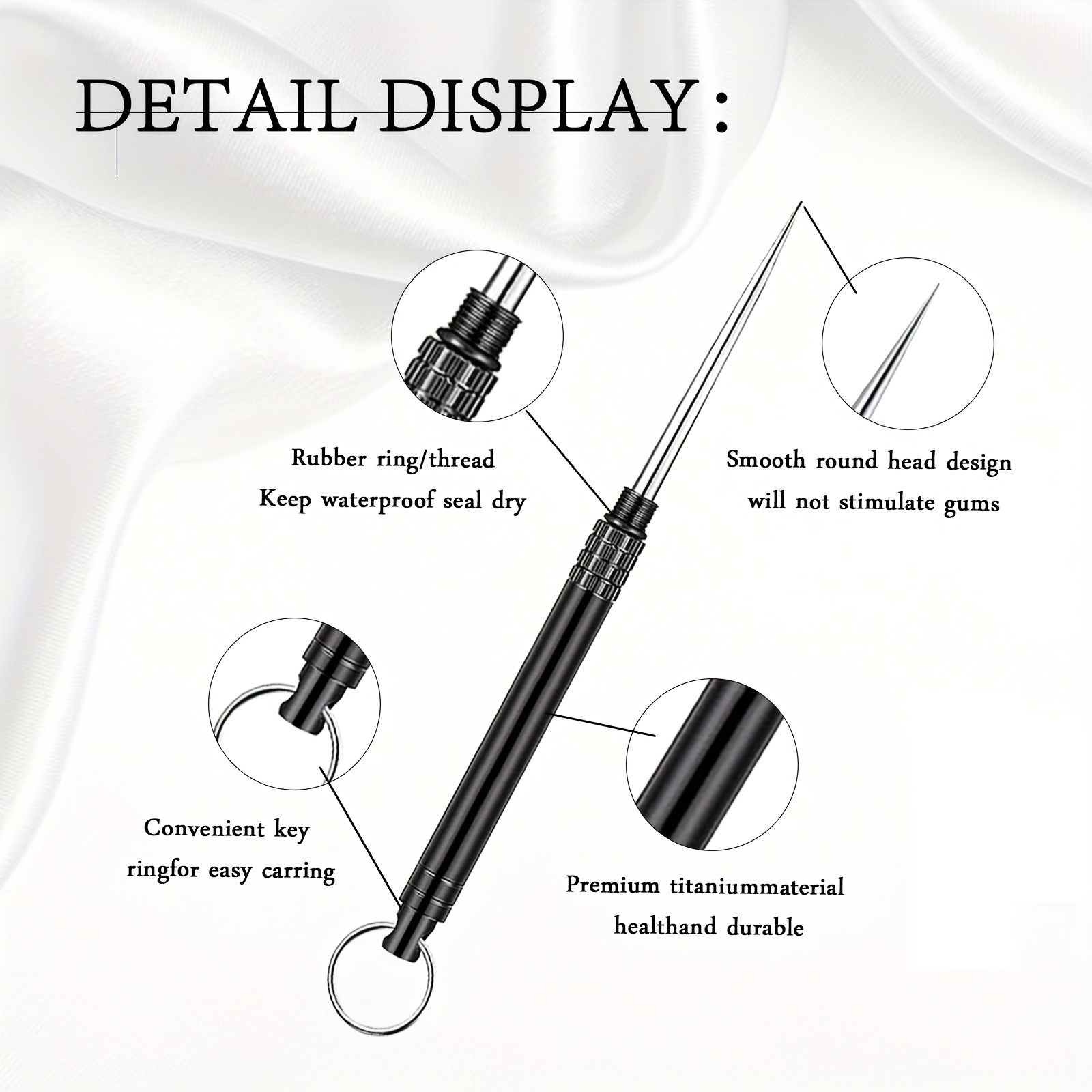 Titanium Toothpicks Metal Toothpick Stainless Steel Reusable Pocket  Toothpick Holder Keychain Design For Outdoor