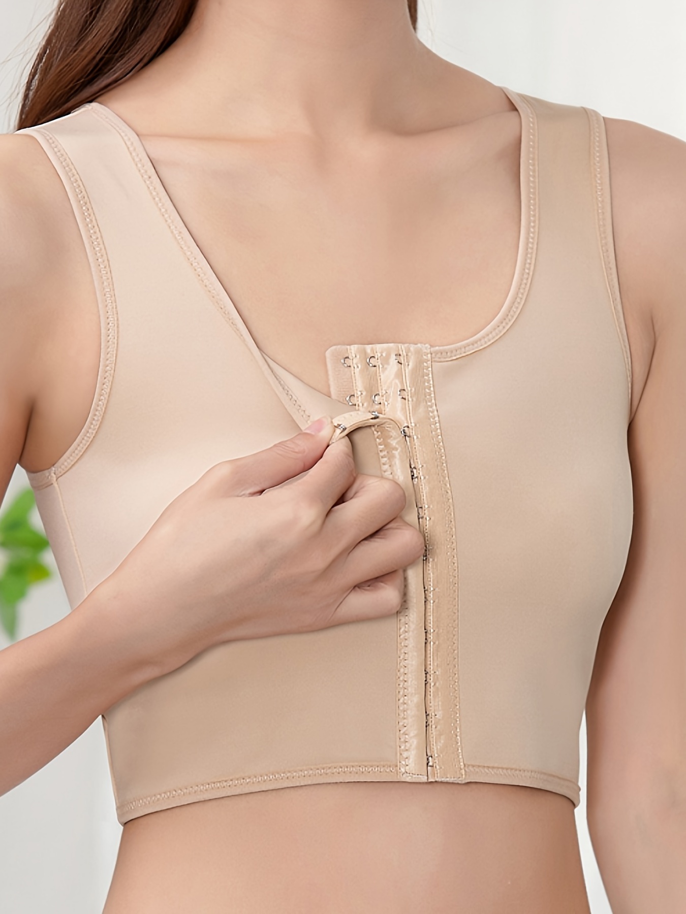 Post Surgical Wireless Bra, Soft & Comfy Zipper Compression Support Bra,  Women's Lingerie & Underwear