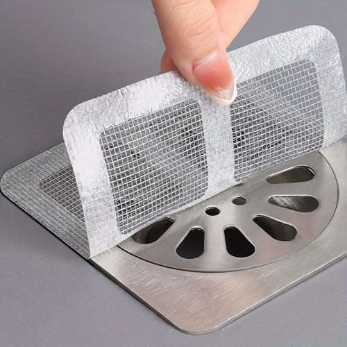 6pcs Drain Strainer Cover For Hair Stopper, Disposable Shower Drain Hair Catcher, Disposable Hair Catchers For Shower, Floor Sink Strainer Filter Mesh Stickers, Hair Stopper For Bathroom Bathtub, Bathroom Accessories
