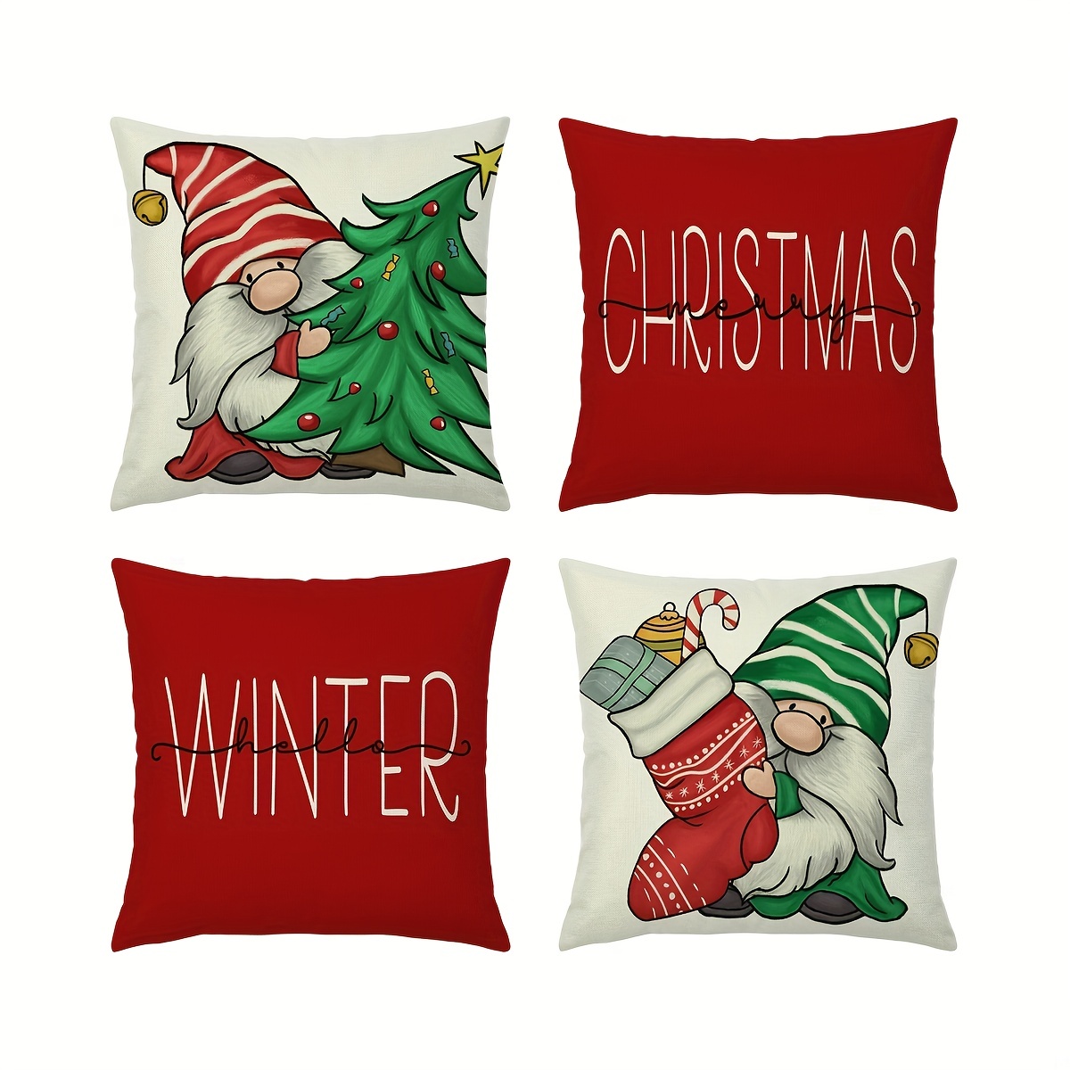 Double sided Print Christmas Pillow Covers Merry Christmas - Temu