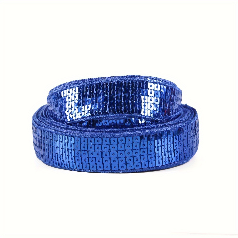 TEMU 1 Roll 1inch/25mm Sequins Ribbon Lace Trim Sequin Sewing Fabric For Dress Clothes Headdress Bridal Wedding Additions Bag Hairpin Decoration