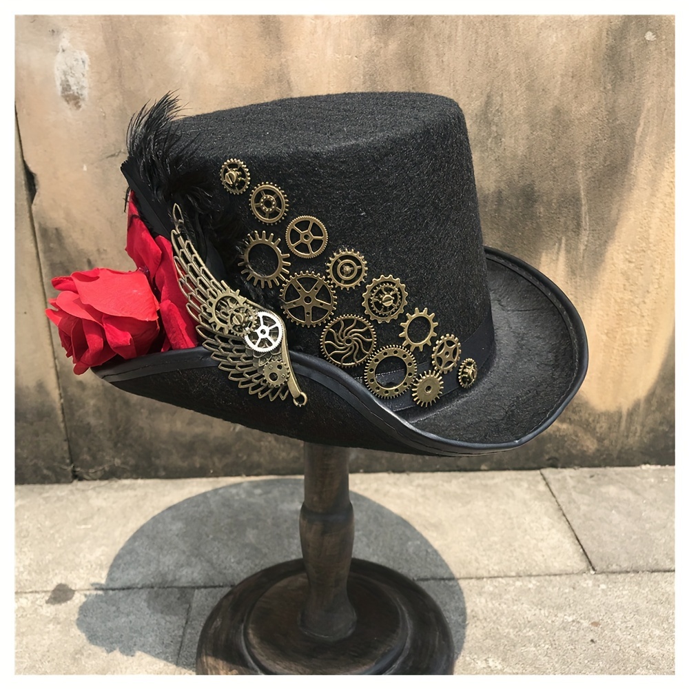 Steampunk Top Hat Rose Skull Hand Vintage Estilo Victoriano - Temu
