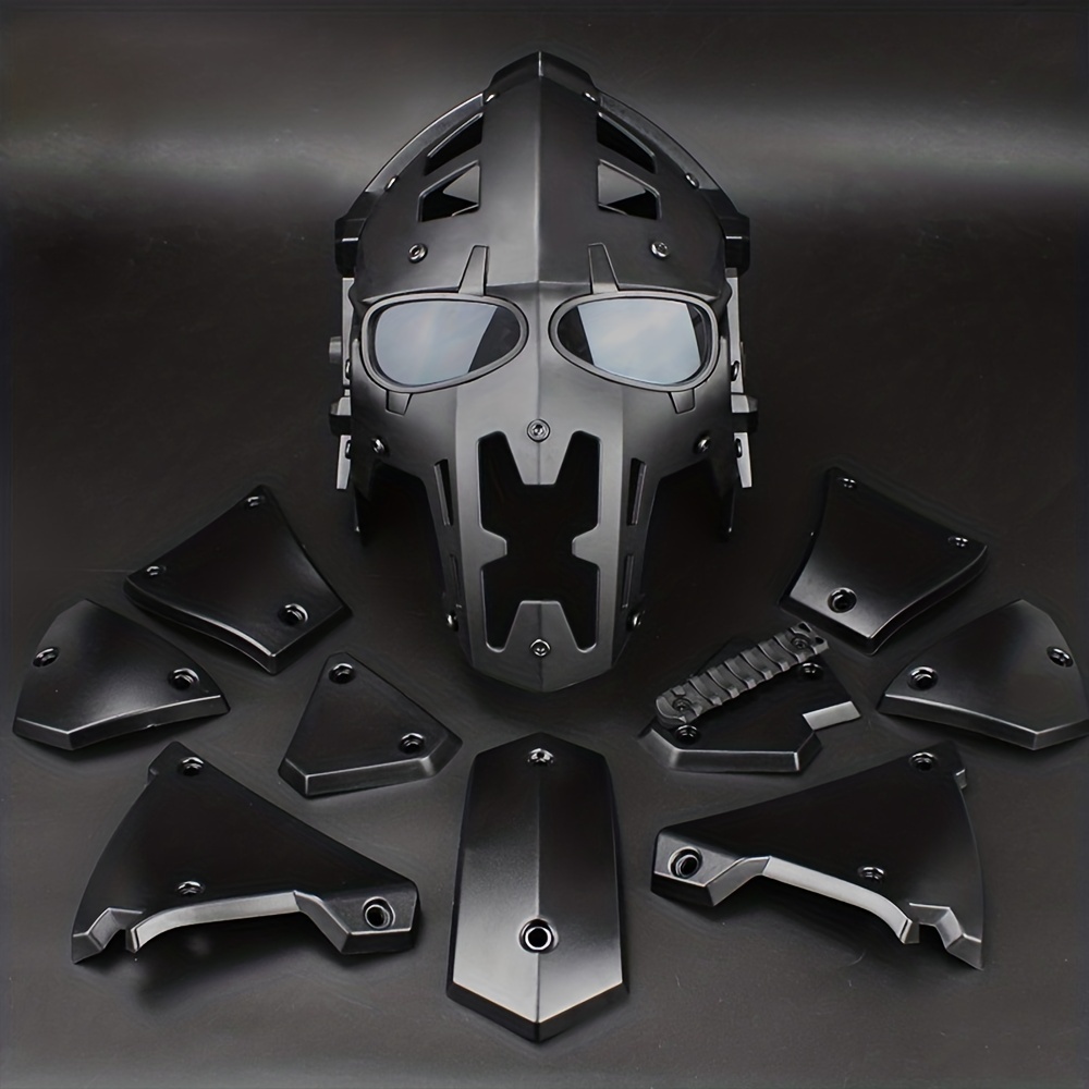 N/W - Casco táctico para airsoft, protección completa, casco Terminator con  máscara, protección CS para caza, paintball, casco militar de motocicleta