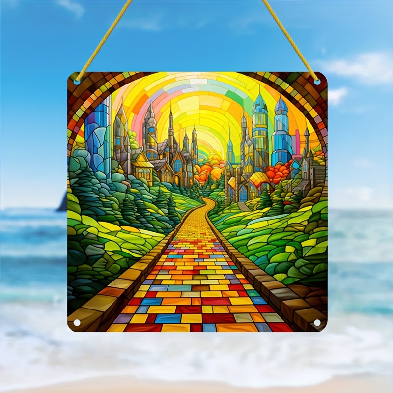 Wizard Oz Stained Glass Sun Catcher Square Acrylic Sun - Temu