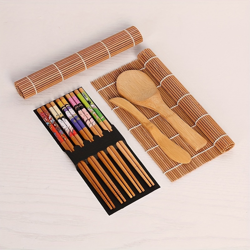 Sushi Set Sushi Mat Bamboo Sushi Making Kit With 2 Sushi - Temu