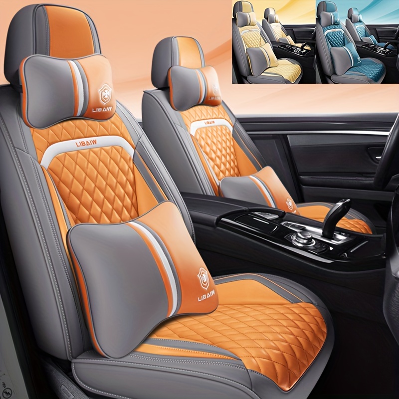 Upgrade Car Interior Luxurious Pu Leather Car Seat - Temu