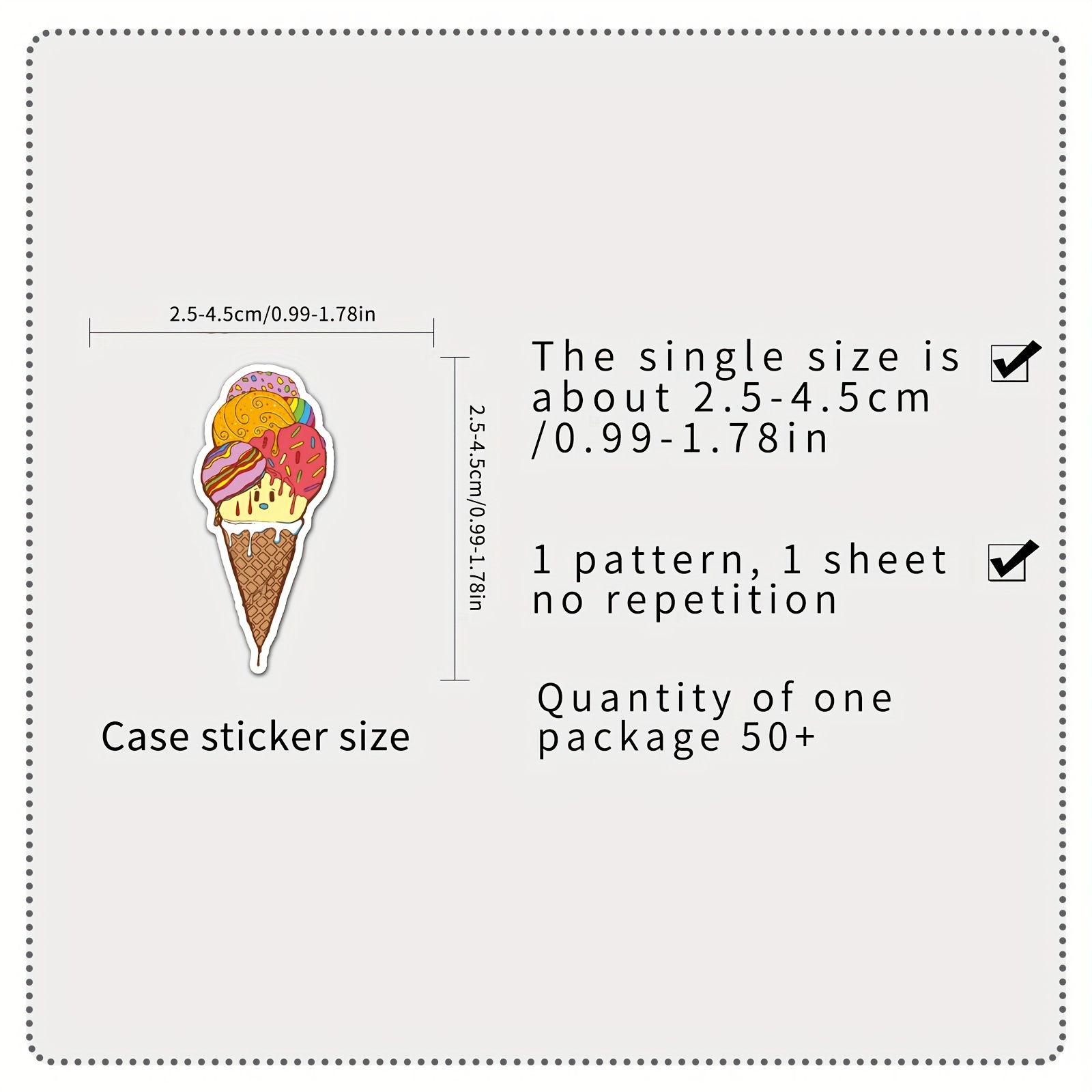 Ice Cream Cones Graffiti Decoration Stickers For Laptop - Temu