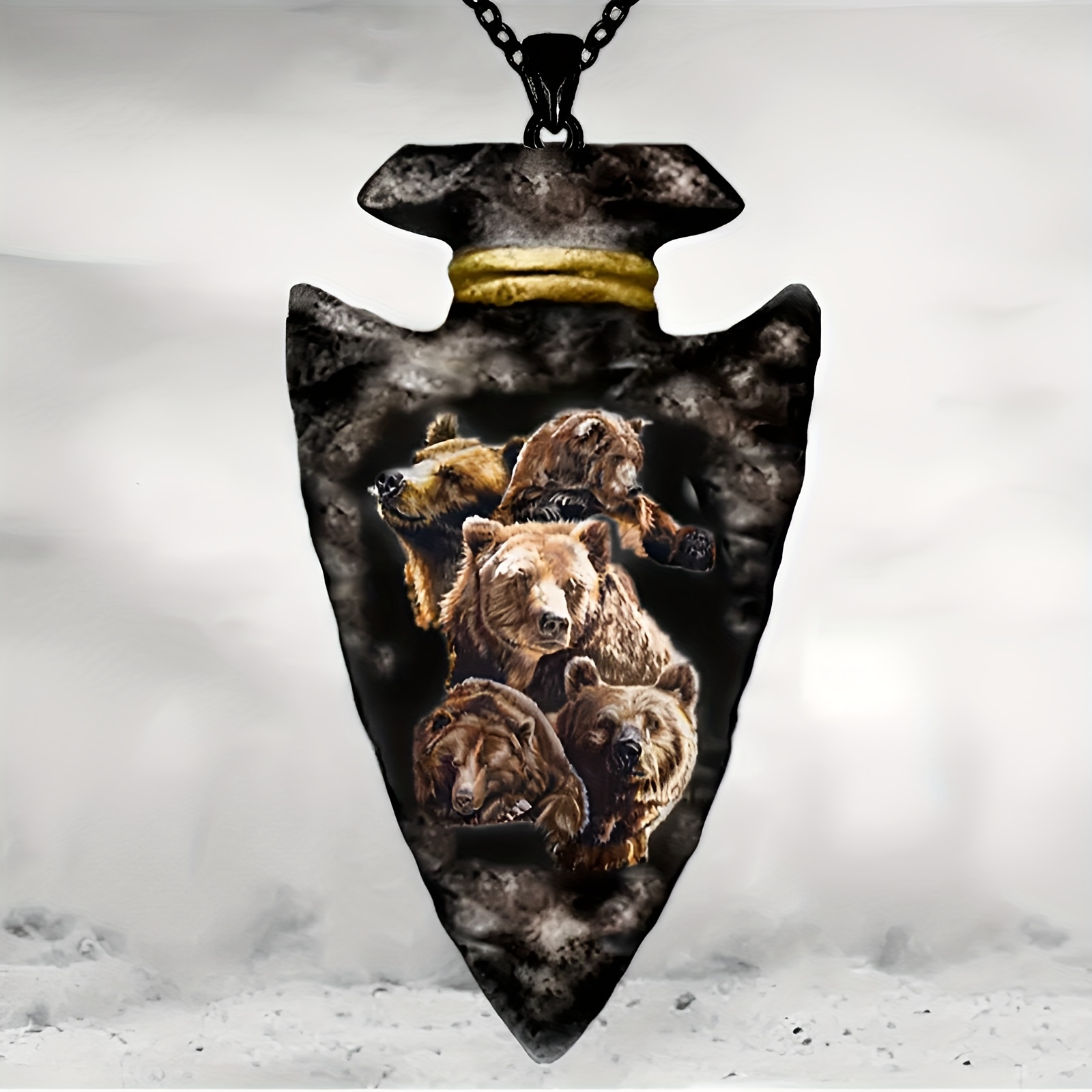 Geometric hot sale bear necklace