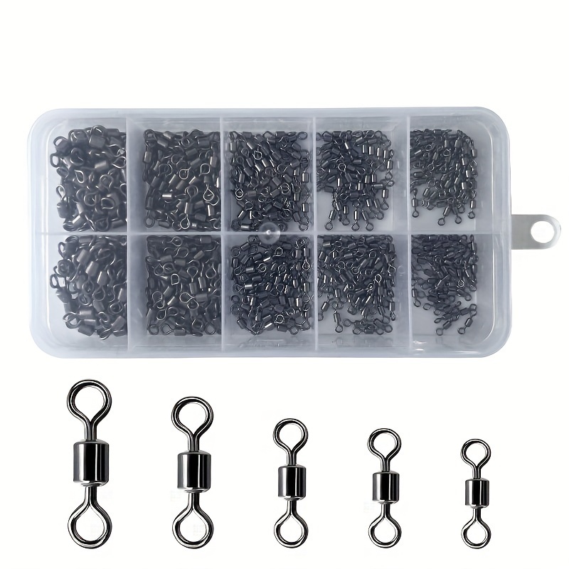 

500pcs Mixed Sizes Sub-line Connector, Fishing Swivels, Fishing Accessories