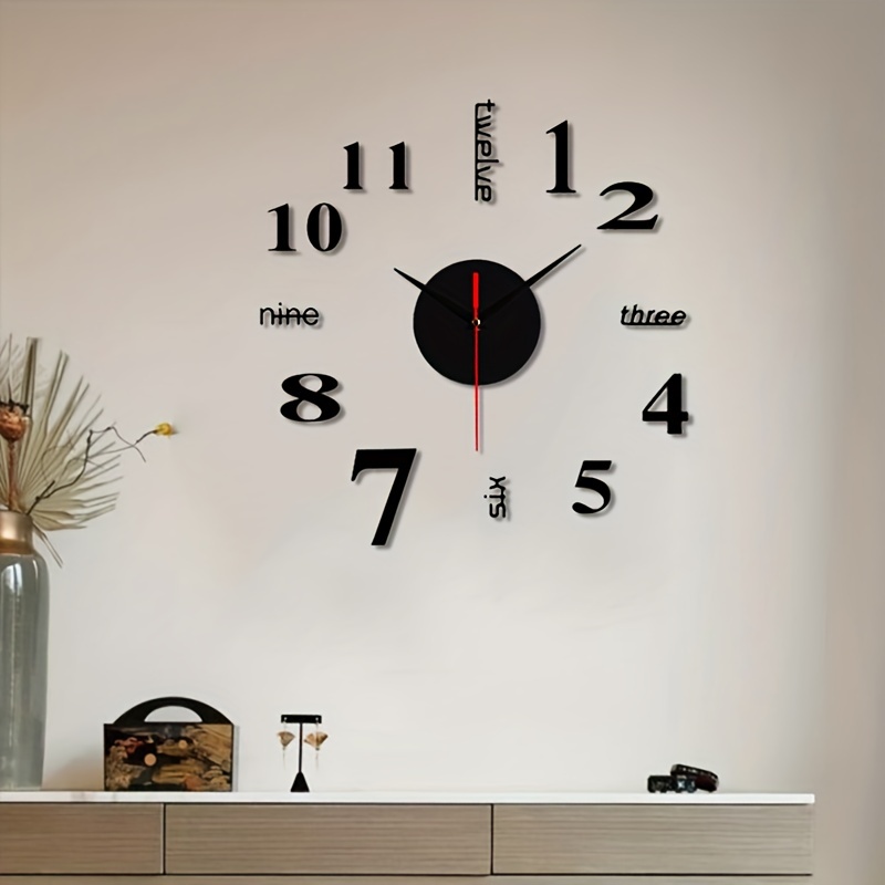 Reloj De Pared Grande 3d Diy Con Números Romanos Gigantes, Espejo