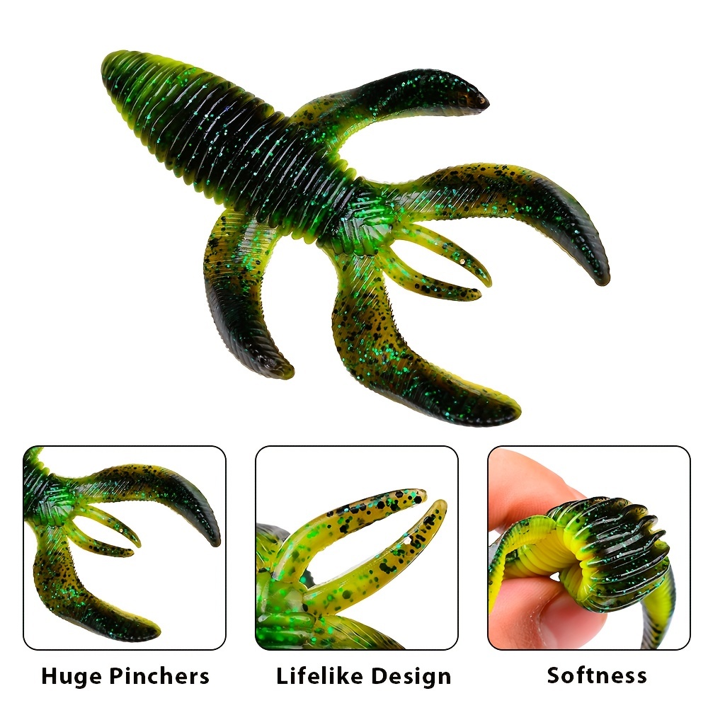 Bionic Crayfish Soft Fishing Lure Artificial Silicone Forked - Temu