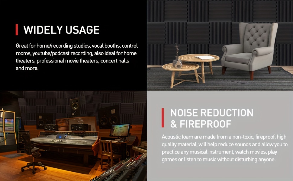 Studio Acoustic Foam Improve Sound Quality Reduce Noise - Temu