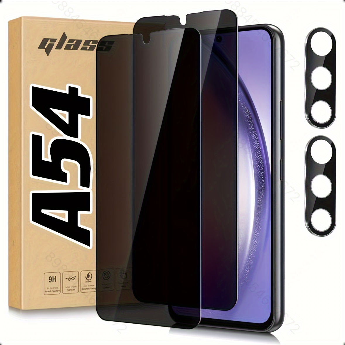 

[2packs+2packs] For Samsung Galaxy A54 5g 2023 Privacy Screen Protector And Camera Lens Protector, Tempered Glass Film Full Edge Coverage Bubble Free Case Friendly Easy Installation.