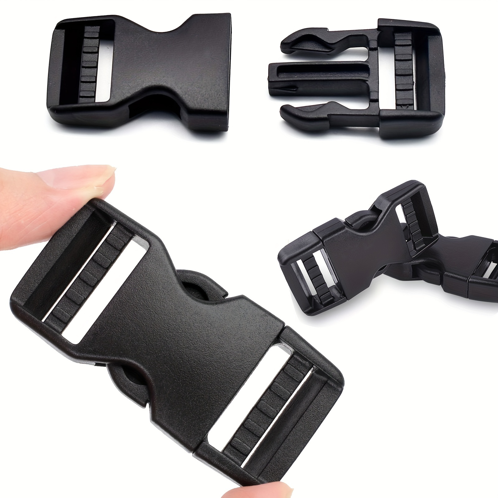 1 inch Buckles Straps Set with 10 Yards Nylon Webbing Strap,10 pcs Quick  Side Release Plastic Buckle, 20 pcs Tri-glide Slide Clip for Luggage Strap