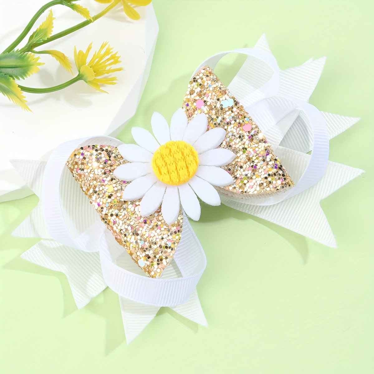 Adorable Felt Daisy Flower Hair Clips Little Girls Sweet - Temu