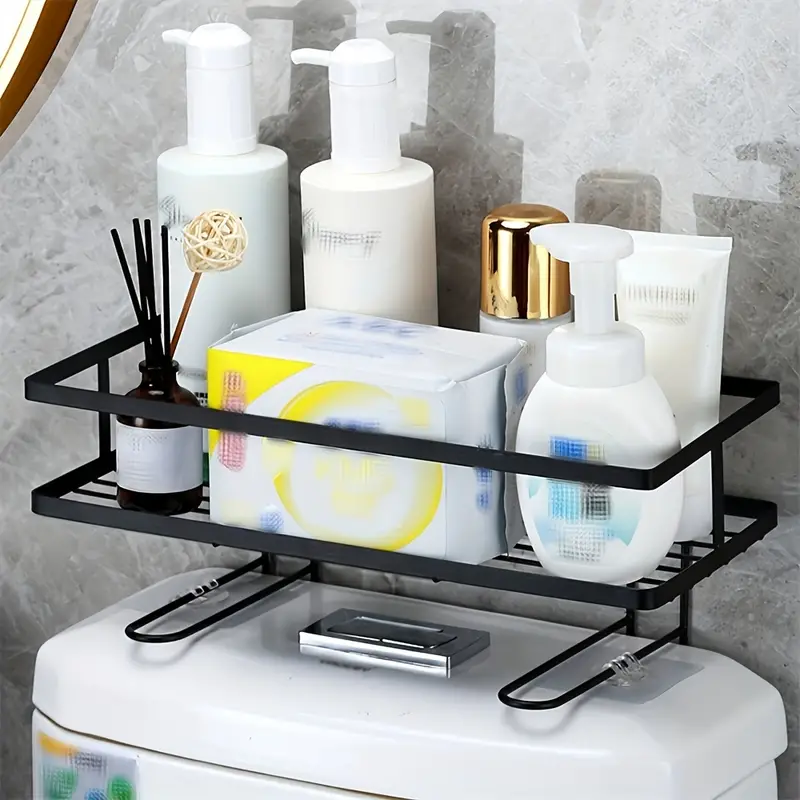 1pc Over The Toilet Storage Shelf, Bathroom Storage Organizer, Free  Standing Above Toilet Organizer With Hooks, Toilet Storage Rack For Paper  Towels S