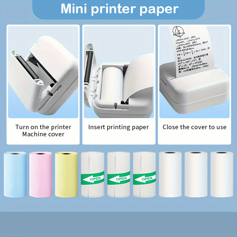 Full Set 9 Rouleaux Papier D'imprimante Mini Étiquette - Temu France