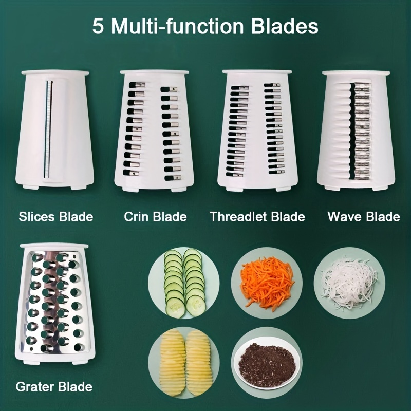 5in1 Rotary Cheese Grater Shredder Vegetable Slicer Multifunctional Fruit Slicer