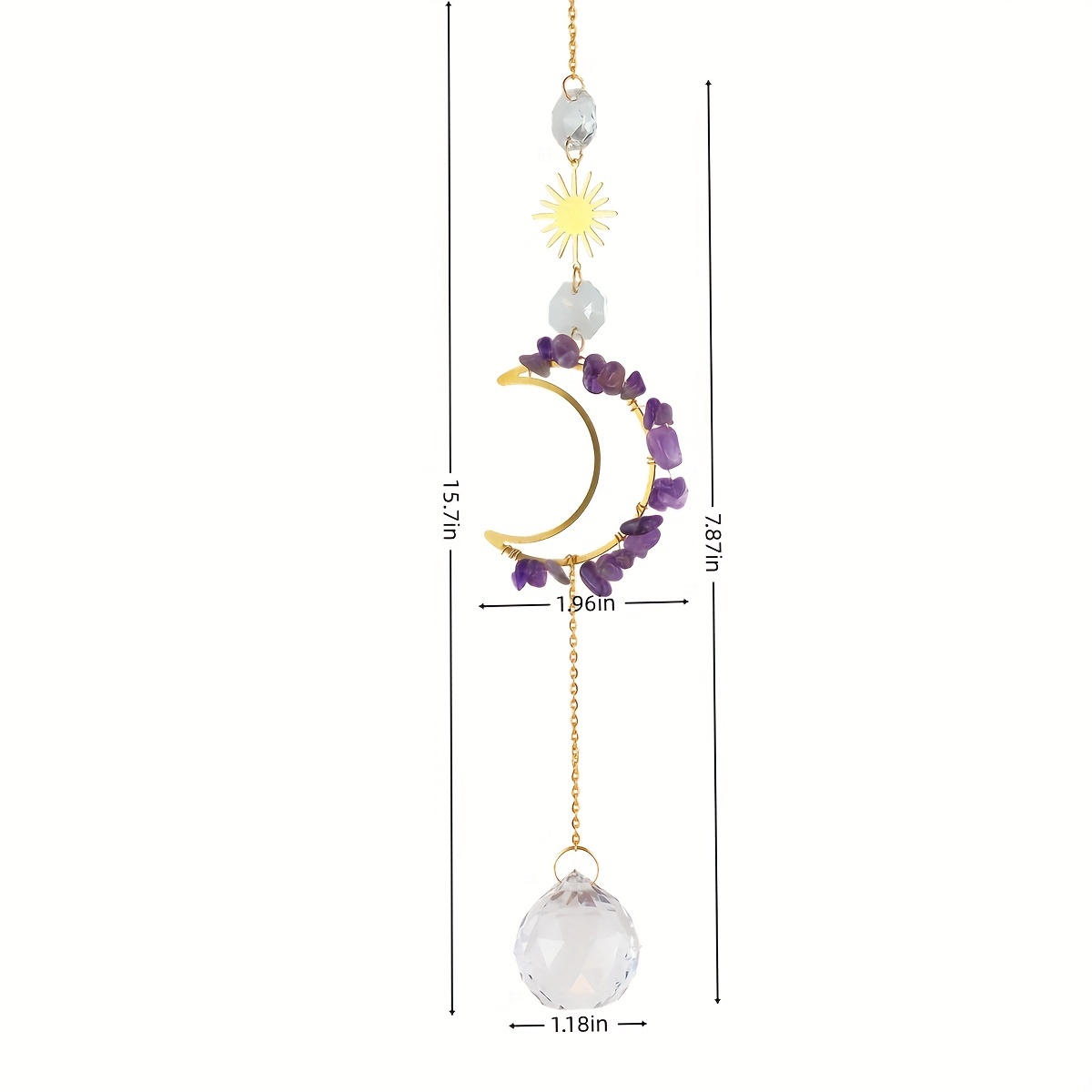 Sea Sapphire Crystal Suncatcher Hollow Moon Octagonal Beads - Temu