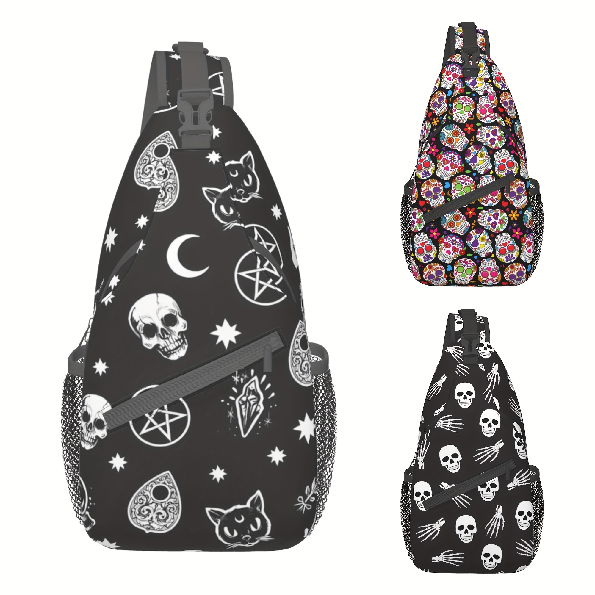 Ghost Skull Novelty Bag, Funny Goth Small Zipper Shoulder Bag, Halloween  Elf Crossbody Purse - Temu