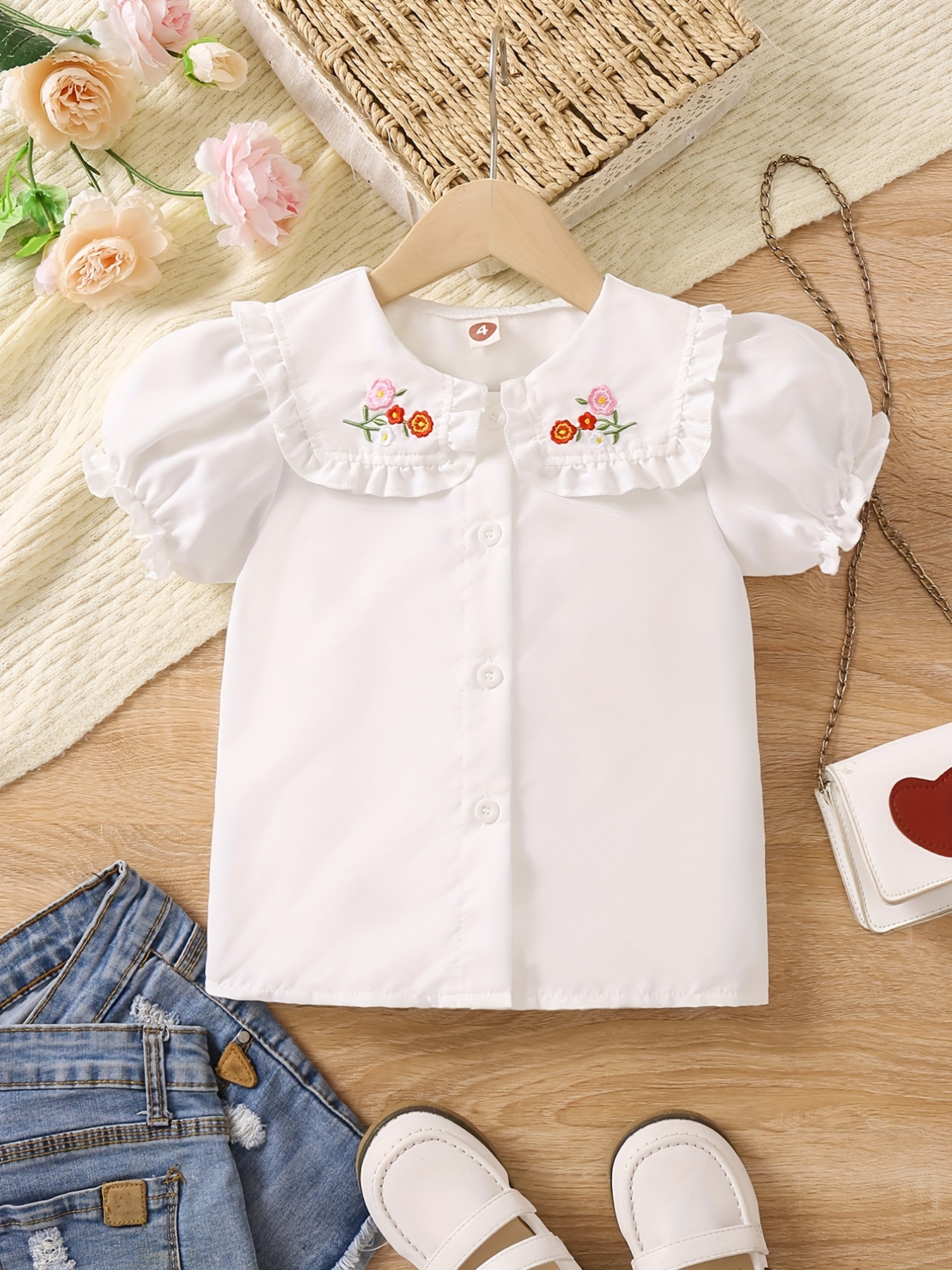 Girls white cheap collared shirt