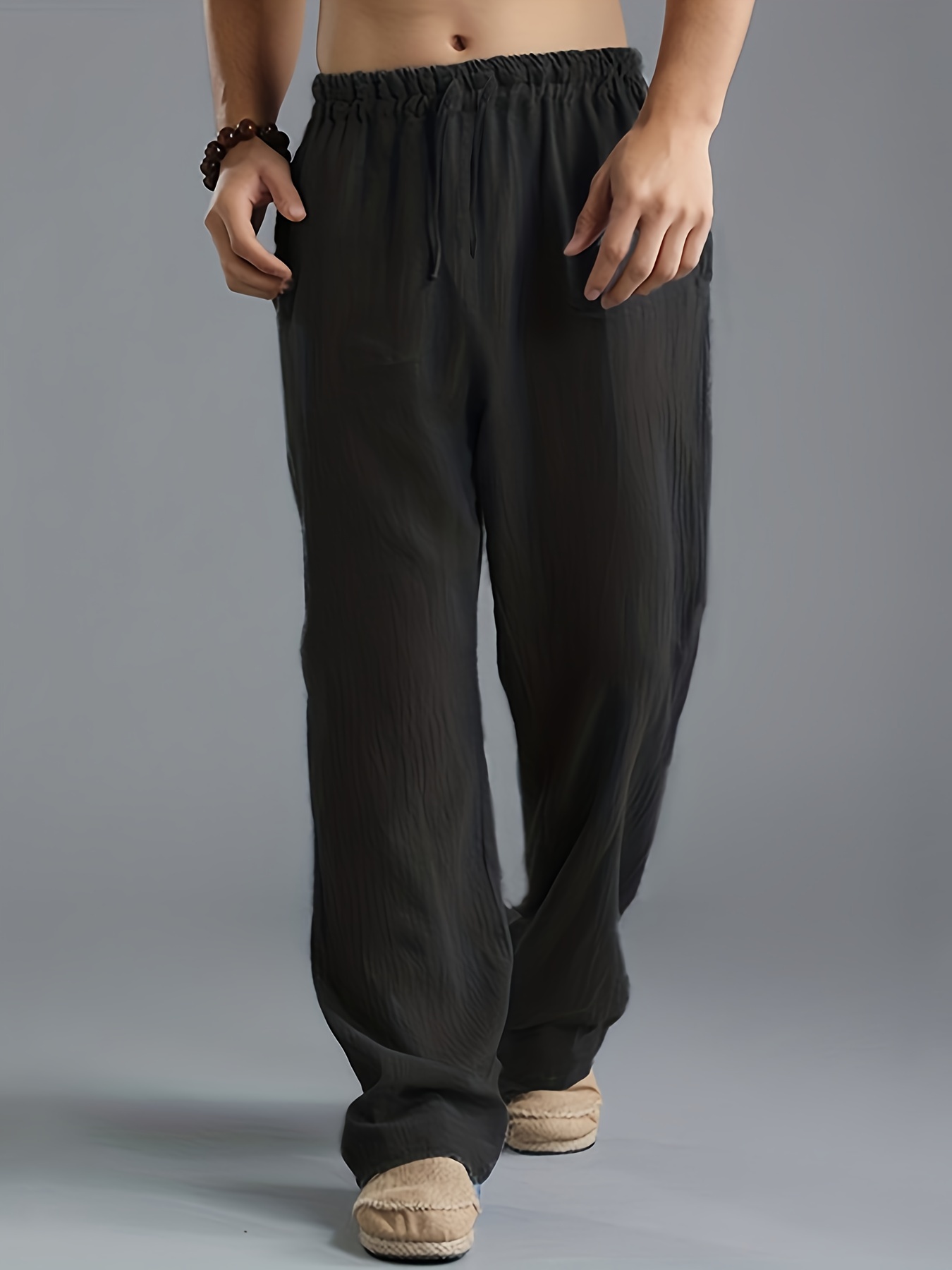 Comfy Tapered Linen Pants Casual Summer Loose Fit Linen Joggers