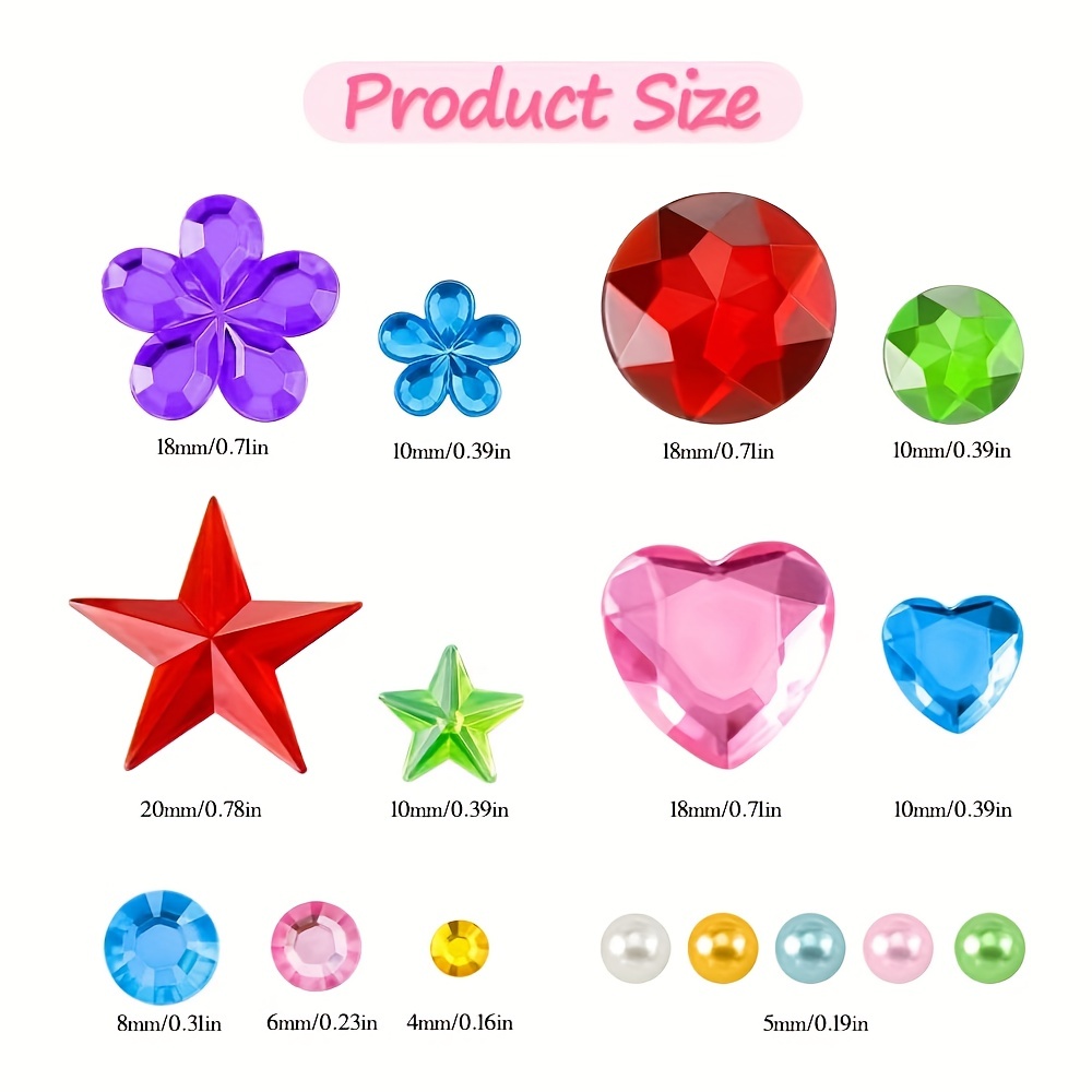  QUEENTI 2102pcs Gems Stickers, Self Adhesive Gems for Crafts  Bling Rhinestones for Crafts, Assorted Shapes Jewels Rhinestones Stickers,  Muticolor : Toys & Games