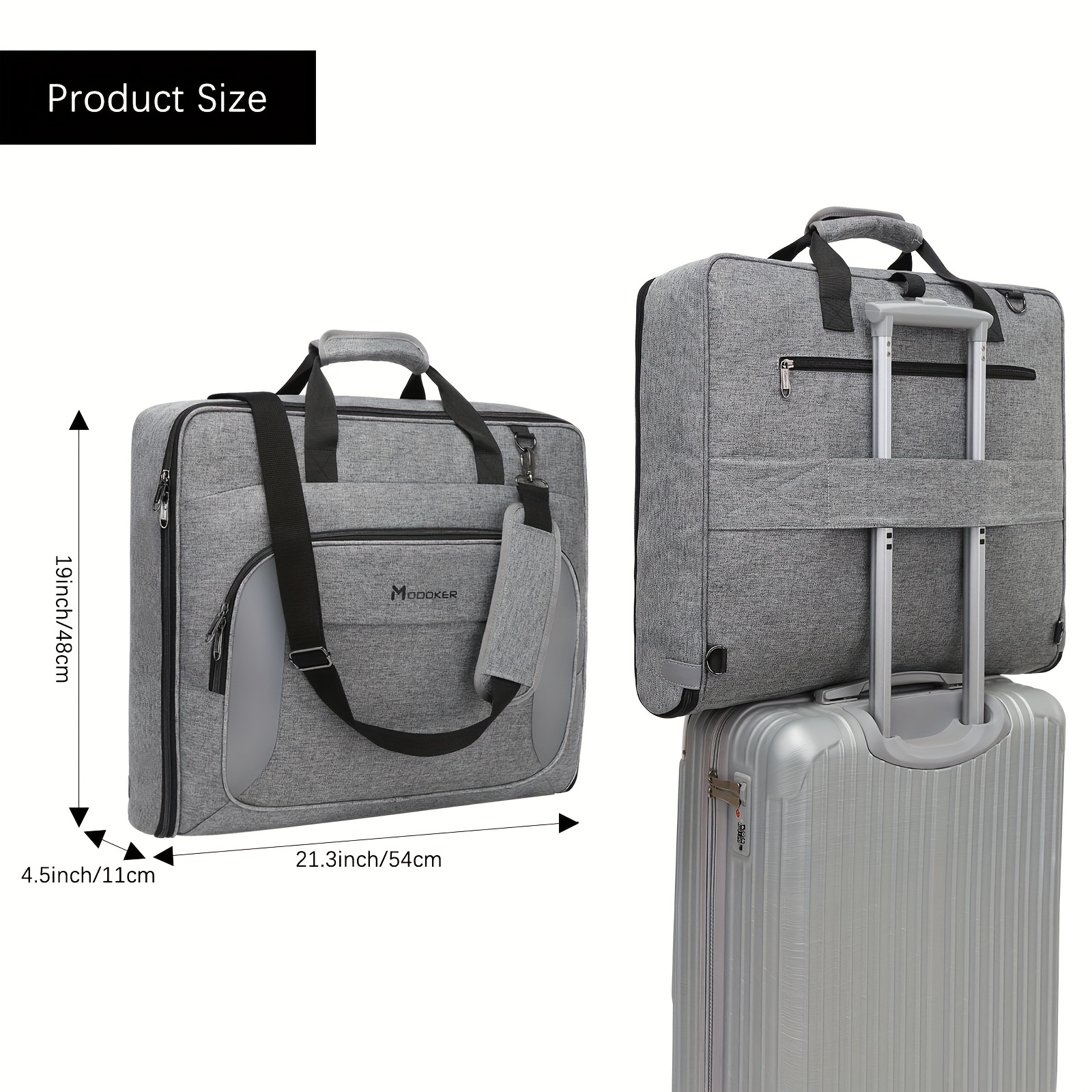 Suit Luggage Garment Bag Suit Carry On Bag Hanging Suitcase With Shoulder  Strap, Garment Bags For Men Women Business Travel