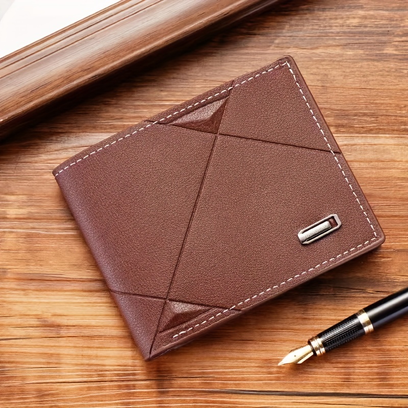 Men's Soft PU Leather Short Wallet with Card Slots