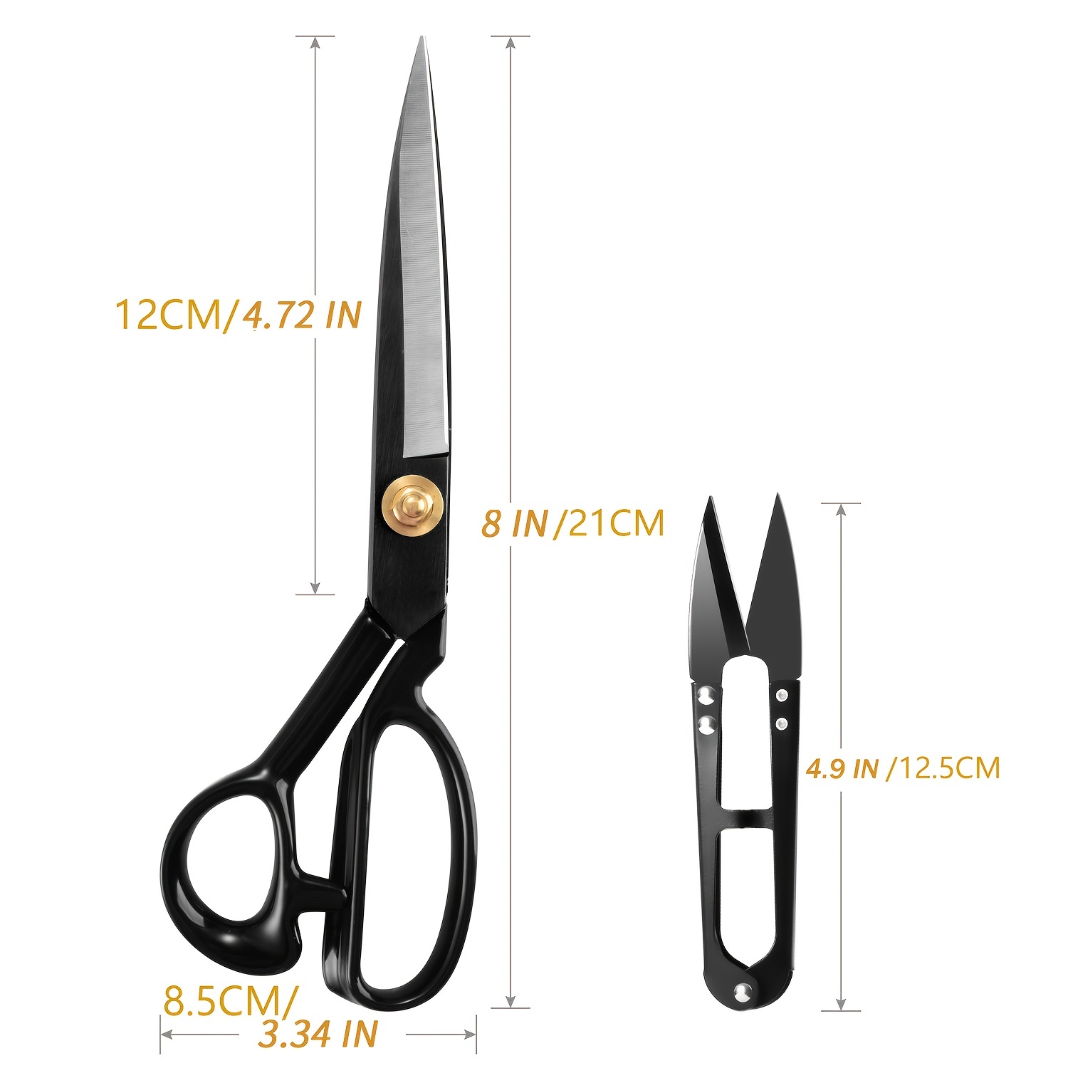 Sewing Scissors 8 Inch, Tailor Scissors Heavy Duty Fabric Dressmaker  Scissors Upholstery Office Shears, Professional High Carbon Steel Leather  Cutting