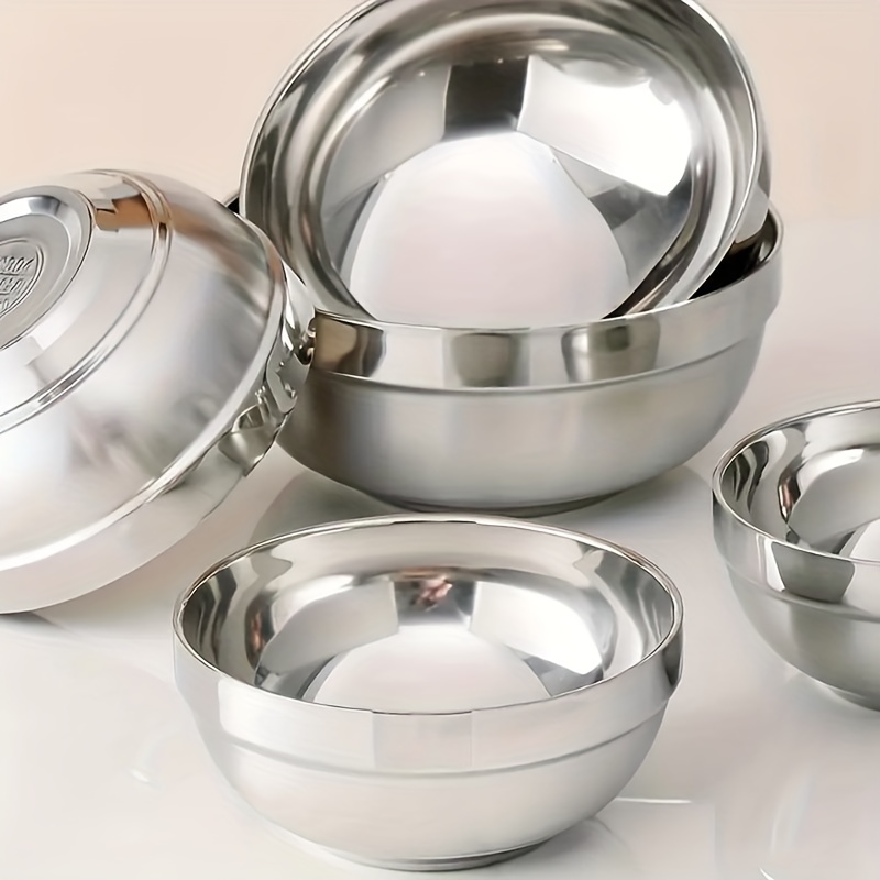 Heat Insulated Stainless Steel Bowl For Serving Ice Cream, Soup, Cereal,  Rice, Noodles, And Salad - Anti-scalding And Multipurpose - Temu