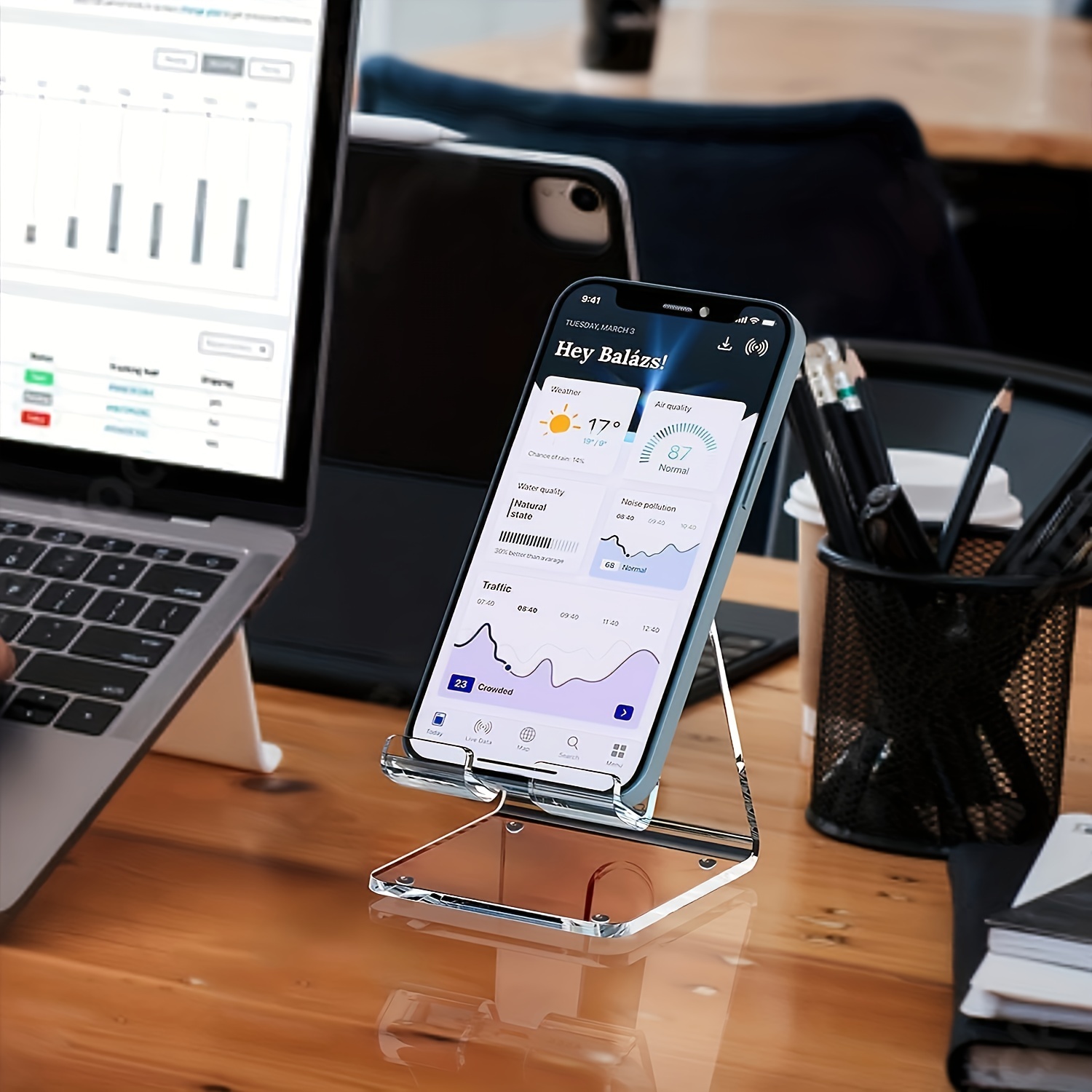 Soporte Teléfono Celular Acrílico Soporte Teléfono Portátil - Temu