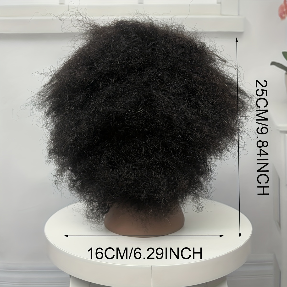 Premium Mannequin Head With Short Afro Curly Hair Wig Stand - Temu