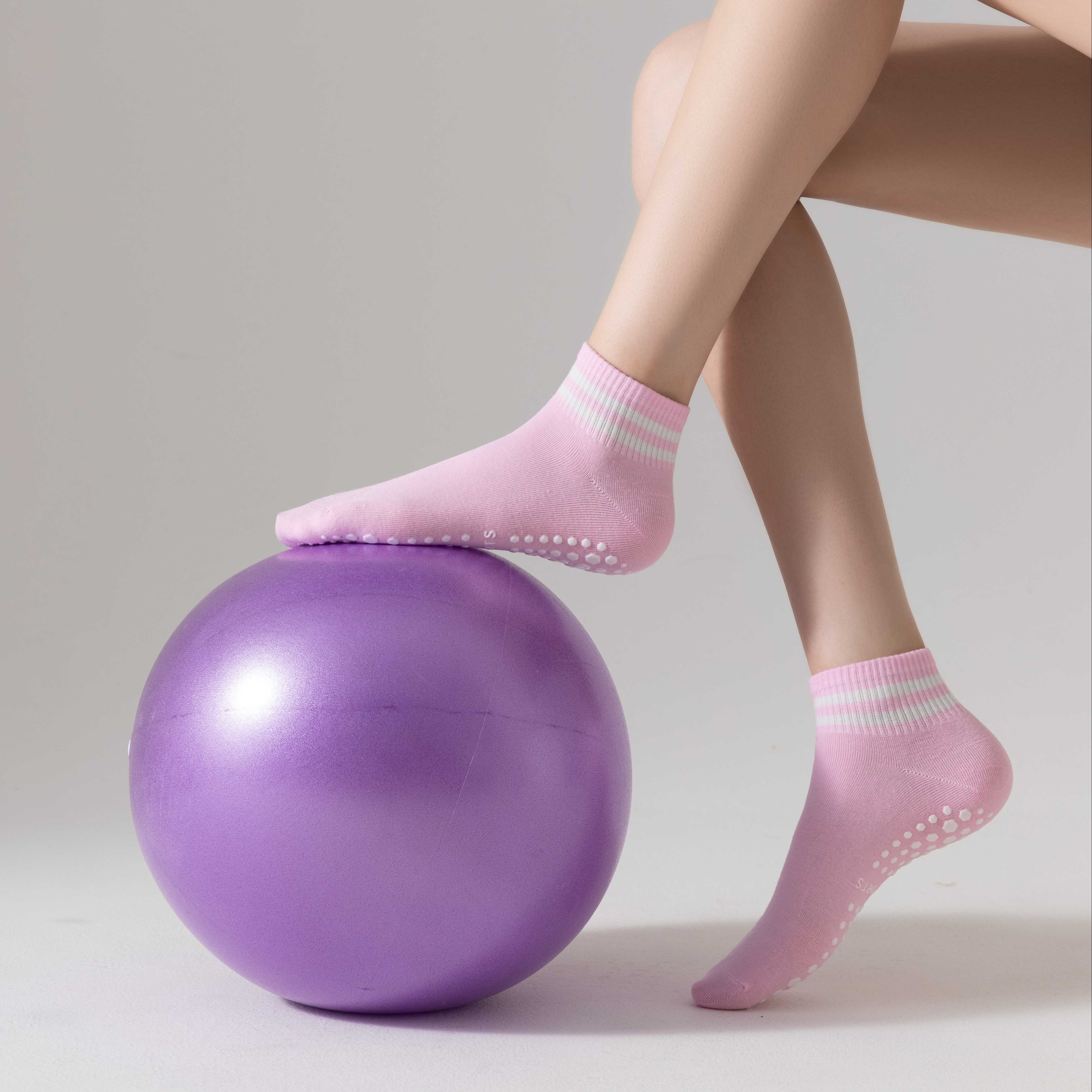 Calcetines de yoga antideslizantes con empuñaduras, para pilates, ball –