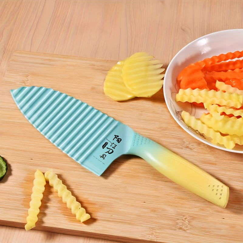 Comprar Patatas fritas de acero inoxidable, cuchillo ondulado para